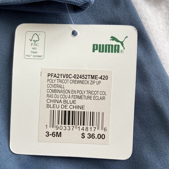 Puma zip up Sleeper 3-6 months - Picture 2 of 6